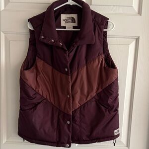 The North Face Women's Burgundy and Brown Vest